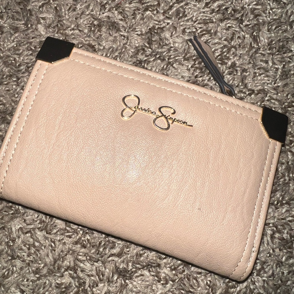 Jessica Simpson Beige Wallet with Gold Details